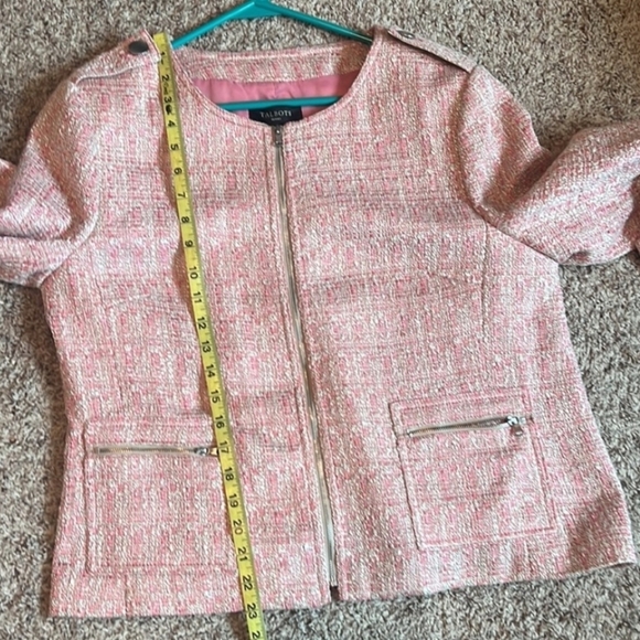 Talbots Pink Tweed Cape Jacket - Picture 7 of 8